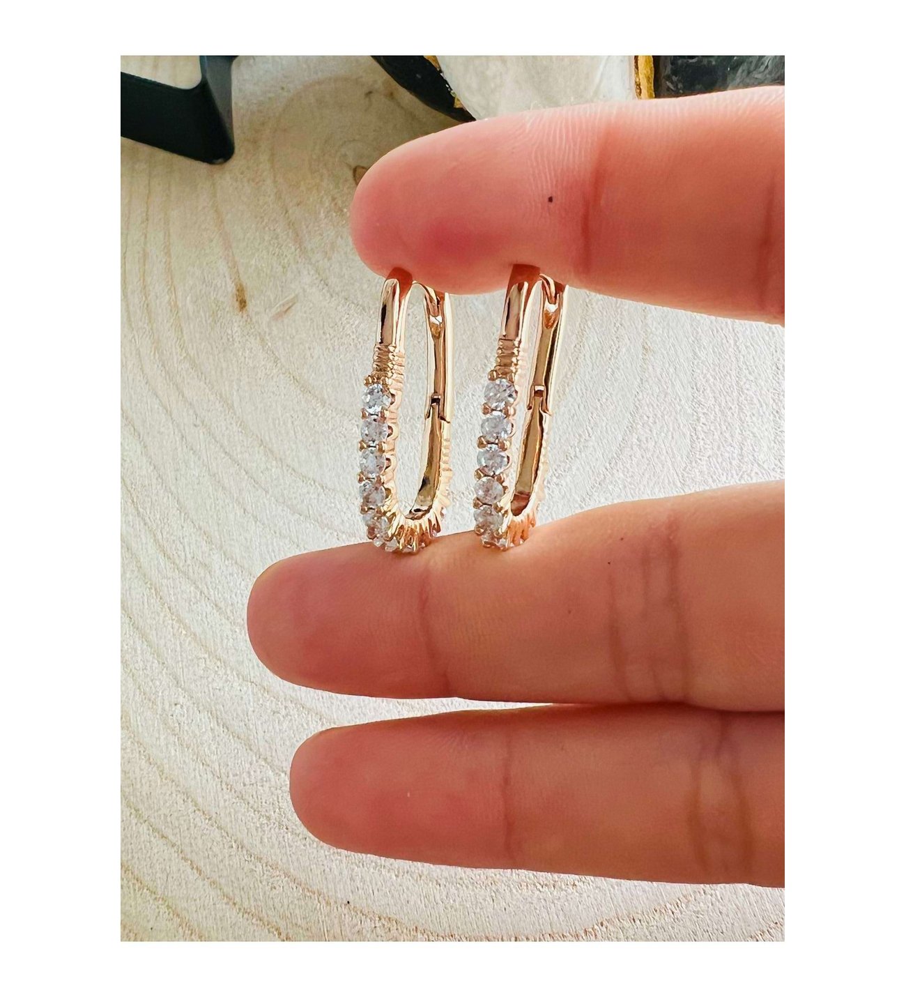 گوشواره نگین دار ژوپینگ طلایی
